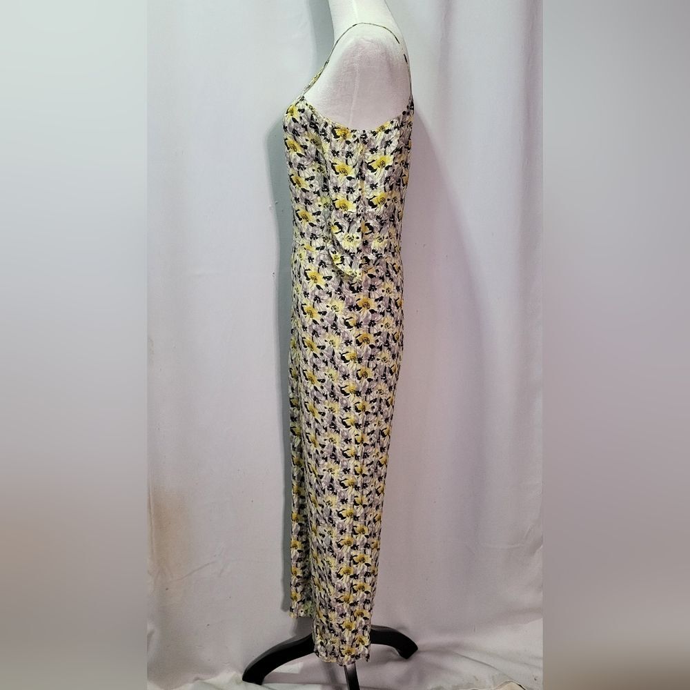 Topshop Women's Halter Floral Print Cold Shoulder Wide Leg Jumpsuit Size 6 EUC - Picture 7 of 12